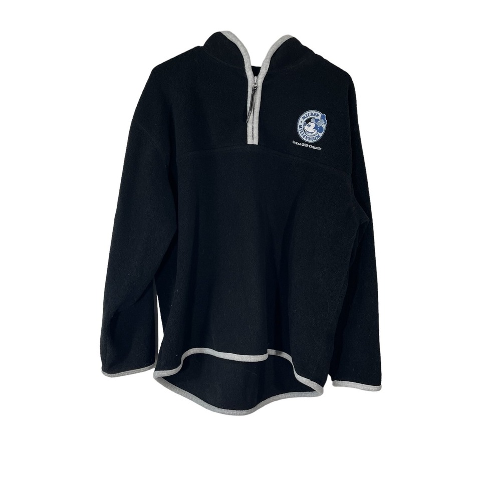 Mickey & Co Disney Vintage Millennium Women's 1/4 Zip Fleece Black 2000 L